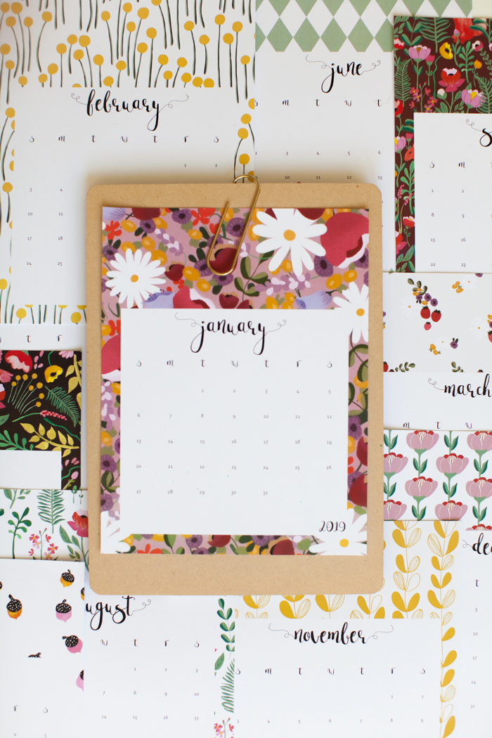 The Best 2019 Free Printable Calendar: Get Organized All Year (Part 1)